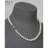 Thoughtfulness: Classic Cultured Freshwater Ivory Pearl Necklace 925 Silver