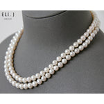 Generosity: Modern Cultured Freshwater Ivory Pearl Long Necklace 925 Silver