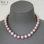 Kindness: Gem-Quality Pink-Purple Edison Pearl 14K Yellow Gold Necklace