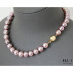 Kindness: Gem-Quality Pink-Purple Edison Pearl 14K Yellow Gold Necklace
