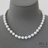 Serenity: Blue-Silver Japanese Akoya Pearl 14K White Gold Necklace
