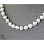 Serenity: Blue-Silver Japanese Akoya Pearl 14K White Gold Necklace