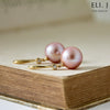 Gentleness: Peach Edison Pearl 18K Yellow Gold Diamond Earrings