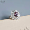 Beatrice: Pink-Purple, White Sapphire & Diamond 18K White Gold Ring