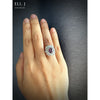 Beatrice: Pink-Purple, White Sapphire & Diamond 18K White Gold Ring