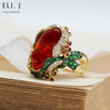 Poseidon's Treasure 1.0: Fire Opal, Sapphire & Diamond 18K Gold Ring