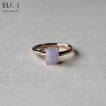 Jade Gems: Emerald Cut Lavender Jadeite 18K Rose Gold Ring