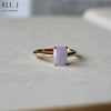 Jade Gems: Emerald Cut Lavender Jadeite 18K Rose Gold Ring