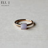 Jade Gems: Asscher Cut Lavender Jadeite 18K Rose Gold Ring