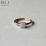 Jade Gems: Asscher Cut Lavender Jadeite 18K Rose Gold Ring