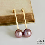 Strength: Edison Pearl & Diamond 14K Yellow Gold Earrings