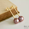 Strength: Edison Pearl & Diamond 14K Yellow Gold Earrings