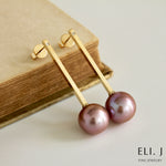 Strength: Edison Pearl & Diamond 14K Yellow Gold Earrings