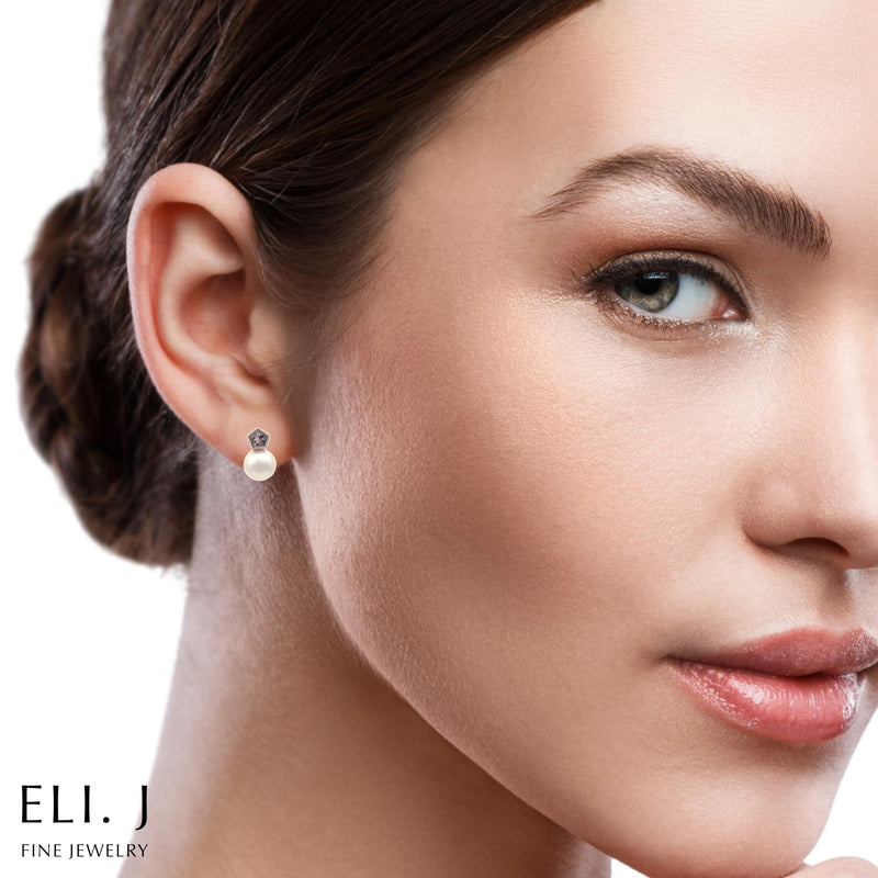 Eden: Pink Akoya Pearl & Spinel 18K White Gold Earrings