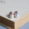 Violetta: Purple Akoya Pearl & Spinel 18K Rose Gold Earrings