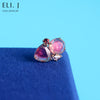 Candy Earring 1: Watermelon Tourmaline & Spinel 18K Yellow Gold Earring (Single)