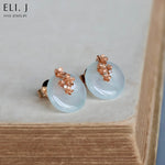 The Sakura Capsule: Type A Icy Jadeite & Diamond 18K Rose Gold Earrings