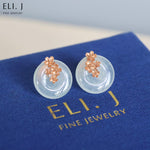 The Sakura Capsule: Type A Icy Jadeite & Diamond 18K Rose Gold Earrings