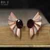 The Pleats Collection: 18K Rose Gold Red Spinel & Diamond Earrings