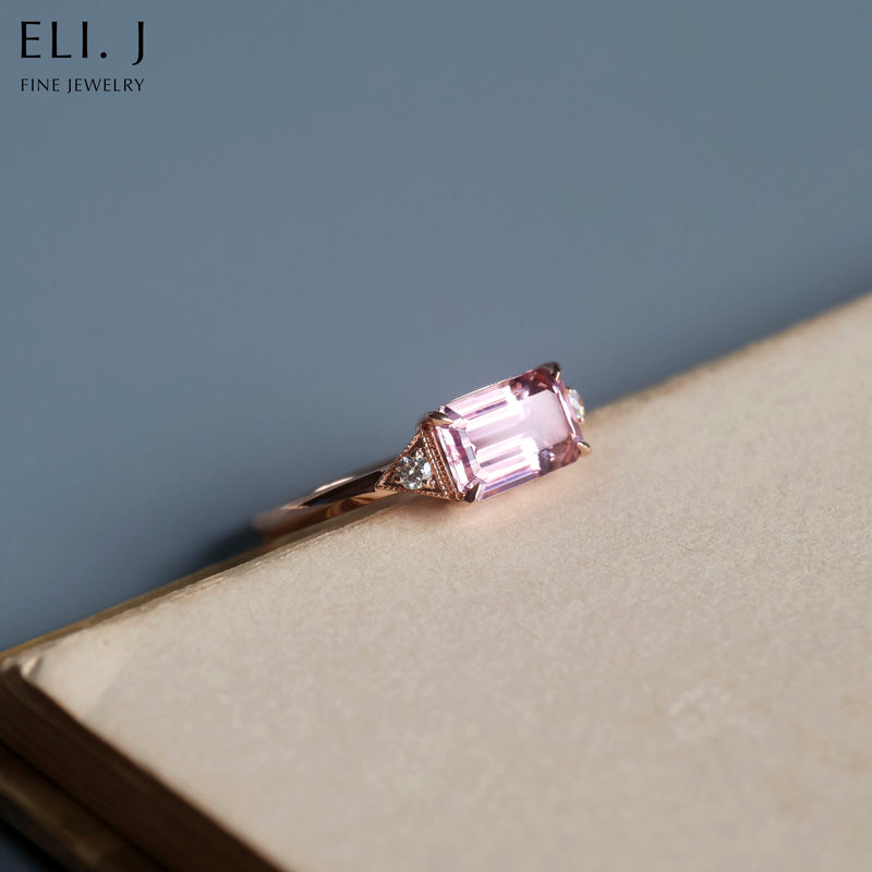 Claire: Pink Tourmaline & Diamond 18K Rose Gold Ring