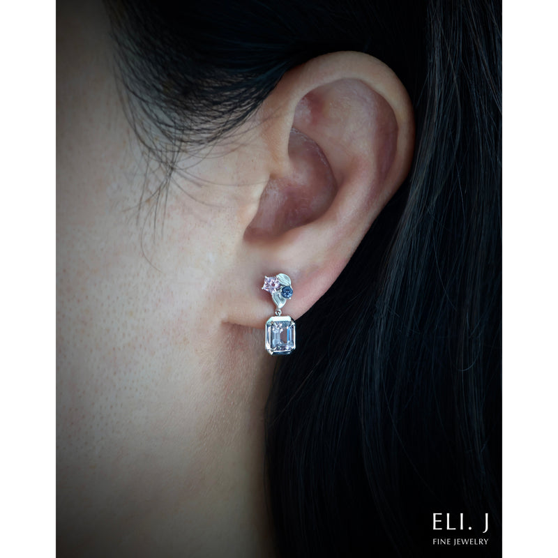 Serenity: Lilac Spinel 18K White Gold Earrings