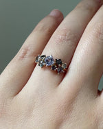 Bouquet Ring #6: Tanzanite & Spinel 14K Yellow Gold Gem Cluster Ring