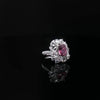Beatrice: Pink-Purple, White Sapphire & Diamond 18K White Gold Ring