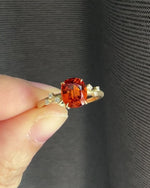 Sunkissed: Mandarin Garnet & Diamond 18K Yellow Gold Ring