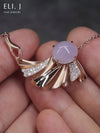 The Pleats Collection: 18K Rose Gold Lavender Jadeite & Diamond Necklace