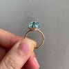 The Candy Ring- Custom-cut Sugarloaf Sky Blue Topaz 18K Rose Gold Ring