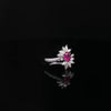 Anastasia: Unheated Pink Sapphire & Diamond 18K White Gold Ring