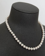 Thoughtfulness: Classic Cultured Freshwater Ivory Pearl Necklace 925 Silver