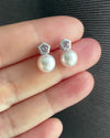 Eden: Pink Akoya Pearl & Spinel 18K White Gold Earrings