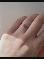 Petit Bisous Collection: "Kate Ring" Blue Sapphire 18K Rose Gold Ring