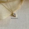 Petit Bisous Collection: "Eva" Baguette & Round Diamond 18K Yellow Gold Necklace