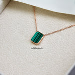 Sunburst Collection: "Captivated" Malachite Sun Rays 18K Rose Gold Necklace