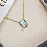 Sunburst Collection: "Captivated" Black Mother-of-Pearl Sun Rays 18K Yellow Gold Pendant