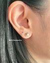 Petit Bisous Collection: "Emily" Ruby & Diamond 18K Yellow Gold Earrings