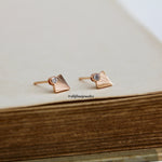 Sunburst Collection: "Courage" Art Deco Fan 18K Rose Gold Earring