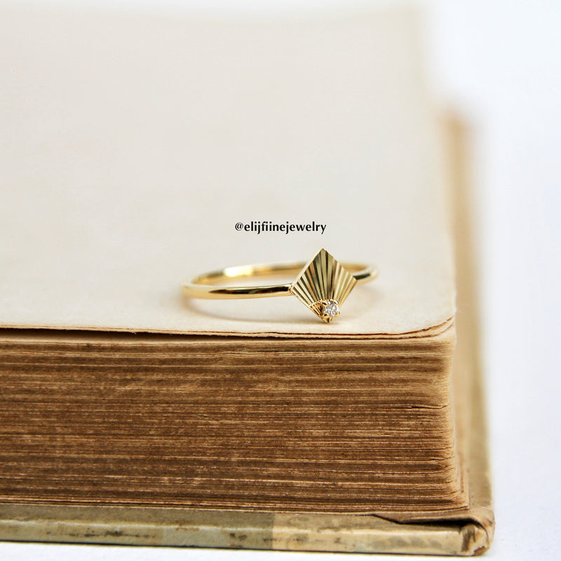 Sunburst Collection: "A Window of Hope" 18K Yellow Gold Ring