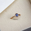 Sunburst Collection: "Rita" Blue Sapphire 18K Rose Gold Ring