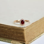 Sunburst Collection: "Rita" Ruby 18K Rose Gold Ring
