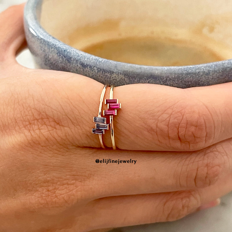 Petit Bisous Collection: "Kate Ring" Ruby 18K Yellow Gold Ring