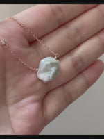 "The Dreamer" 9K Rose Gold Necklace (The Clouds Collection: Keshi Pearl)