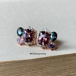 Sunset Spinel & Coloured Gemstones 18K Rose Gold Earrings
