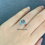 The Candy Ring- Custom-cut Sugarloaf Sky Blue Topaz 18K Rose Gold Ring