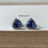 Trillion Tanzanite & Diamond 18K White Gold Earrings