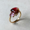 Bi-Colour Tourmaline & Pink Sapphire 18K Yellow Gold Ring