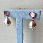 Tourmaline & Edison Pearl 18K Rose Gold Earrings