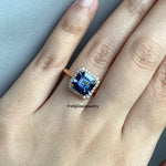 Asshcher Unheated Tanzanite & Diamond Halo 18K Rose Gold Ring